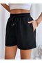 Women's Pocketed Combed Cotton Black Shorts DAXİS Sportwear Company - 3