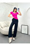 Women's Black Elastic Waist Comfortable Fit Aerobin Pants - 2