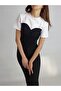 WOMEN'S BLACK AND WHITE SANDY FABRIC STRAPLEZ LOOKING DESIGN BLUZ T-SHIRT YY101086 - 6
