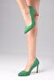 Basic Grass Green Color Women's Stiletto Heeled Shoes - 4