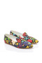 Printed Colorful Linen Women's Ballerinas - 3