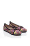Printed Colorful Linen Women's Ballerinas - 3