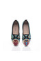 Printed Colorful Linen Women's Ballerinas - 3