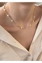 Gold pearl metal heart star women's necklace - 3