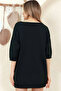 V-Neck Half-Quarter Sleeve Back Long Front Short Slit Loose Cut Seasonal Basic Loose Knitwear Sweater - 2