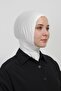 غطاء رأس عملي مع طوق للرقبة - أبيض - 4