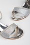 Glittering Gray Color Ankle Strap Open Toe Girls' Holiday Shoes - 6