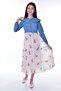 Children's 2-Piece Jeans Long Dress with Bolero - 2
