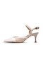 Patsy White And Beige Color Open Back Women's Heeled Shoes - 7