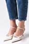Patsy White And Beige Color Open Back Women's Heeled Shoes - 6