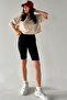 Women's Oversize Beige Crop T-shirt - 3