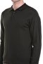 Khaki Regular Fit Plain Polo Collar Knitwear Sweater - 5