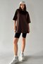 Unisex Solid Color Brown Oversize T-Shirt - 2