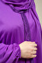 Lace Dress One-Piece Zippered Practical Prayer Dress (Purple) - 3