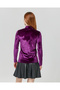 Replenishment Half-Necked Women's Velvet Blouse - 3