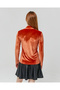 Supply Half Turtleneck Women's Velvet Blouse - 5