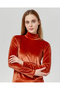 Supply Half Turtleneck Women's Velvet Blouse - 4