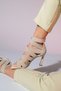 VEJLE Beige Elastic Back Zipper Open Front Women's Thin Heeled Shoes - 8