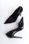 Patent Leather Black Women's Heeled Stiletto Shoes - Evening Dress - 4