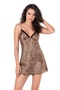Primoda Leopard Short Satin Nightgown 8127