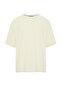 Ecru Oversized Crew Neck Short Sleeve Textured Ottoman T-Shirt Tmnss23Ts00081 - 7
