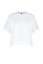 Ecru 100% Thick Cotton Cut and Sew Detail Oversize/Relaxed Fit Knitted T-Shirt Twoss24Ts00027 - 7