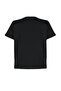 Siyah Boyfriend Fit Yanda Çıt Çıt Detaylı %100 Pamuk Örme Büyük Beden T-shirt TBBSS24BF00000 - 8