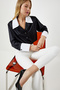 Women's Black Stylish Buttoned Satin Surface Crop Shirt SF00017