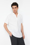 Ecru Regular Fit Half Placket Knitted Comfortable Shirt Tmnss24Go00036