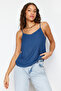 Navy Blue Basic Strappy Woven Blouse TWOSS19BB0224 - 3
