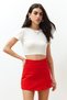Red Slit Denim Short Skirt Twoss23Sr00091 - 2