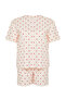 Açık Pembe Kalp Desenli Örme Pijama Takımı TBBSS24AI00025 - 7