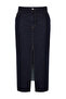 Dark Blue Slit Maxi Denim Skirt TBBSS24AZ00046 - 7