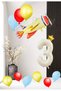 Retro Model Airplane Themed Birthday and Party Supplies - Cream Color Figure Airplane Foil Balloon 1 Year Old