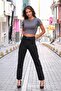 Leo Penelope Zero Madgırl Black Mom Jeans Lycra Colorfast Black Extra Comfortable Mom Jeans - 2