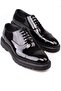 High-Sole, Patent Leather and Matte Black Classic Men's Shoes Suitable for Groom's and Suits - 3