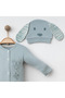 Baby 100% Cotton Long Sleeve Jumpsuit with Snap Hat - 4