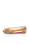 Printed Colorful Linen Women's Ballerinas - 5