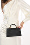 Black Color Satin Fabric Evening Dress Women Bag Handheld and Long Strap Use (Chain Strap) - 2