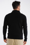 Men's Black Stand Collar Zippered Pocket 100% Cotton Cardigan Trist-1200 - 5