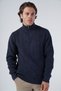 Men's Navy Blue Hair Braided Stand Collar Zippered Woolen Sweater Trist-5300 - 5