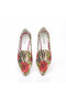 Printed Colorful Linen Women's Ballerinas - 2