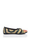 Printed Colorful Linen Women's Ballerinas - 4