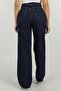 Marya Women's Navy Blue High Waist Wide Leg Denim Jeans Loose - 4