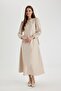 Regular Fit Crew Neck Basic Plain Poplin Long Sleeve Maxi Dress A9409Ax24Sp - 3