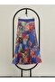 Mixed Patterned Pleated Skirt with Elastic Waist - 2