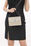 Gold Colored Evening Dress Bag with Stone Accessory, Magnetic Envelope Cover and Hanger - 4