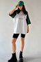Unisex Cotton White Sleeves Green Sports Printed Crew Neck Oversize Boyfriend T-shirt - 5