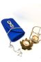 Sax Blue Colored Satin Fabric Evening Dress Bag with Stone, Magnet Cover and Can Be Used in Hand and with Shoulder Strap - 8