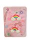 New Season High Quality Rainbow Themed Floral Bow Pattern 2Pcs Tulle Rubber Buckle Set